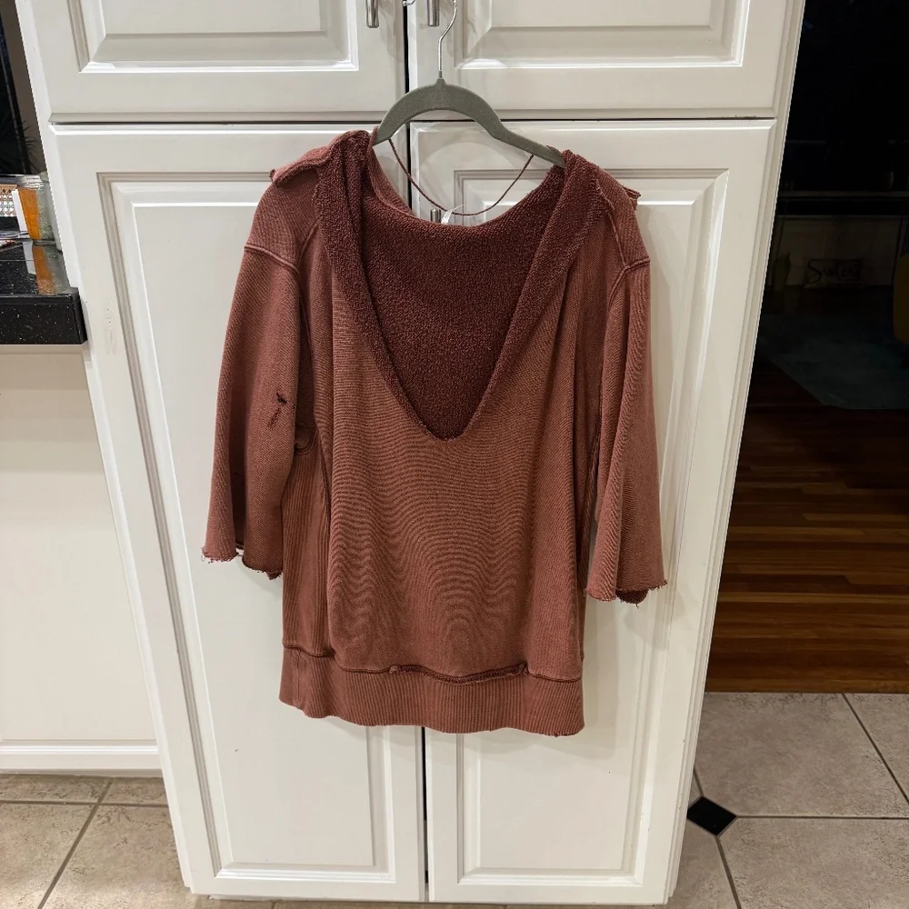 Free People West Track Hoodie Size SM in Brown Small Retail $98 - Picture 7 of 9